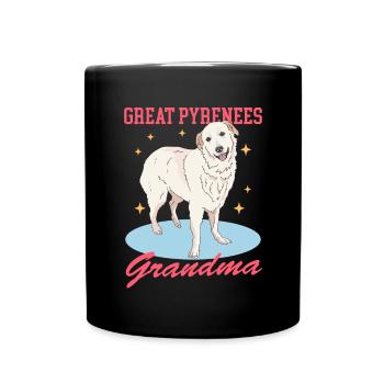 Chien de montagne des Pyrénées Grand-mère Chien Propriétaire Cadeau - Mug uni - noir - Devant