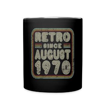Birthday August 1970 Retro Gift - Full Colour Mug - black - Front