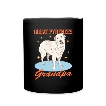 Chien de montagne des Pyrénées Grand-père Chien Propriétaire Cadeau - Mug uni - noir - Devant