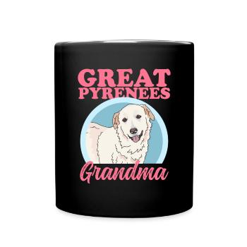 Grand-mère Chien de montagne des Pyrénées | Cadeau du propriétaire de chien - Mug uni - noir - Devant