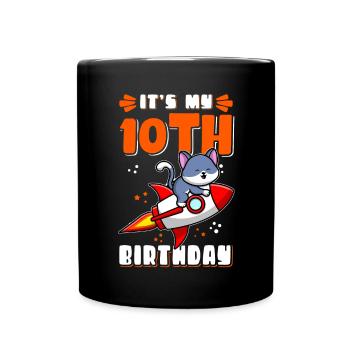 10e anniversaire 10 ans Idée cadeau - Mug uni - noir - Devant