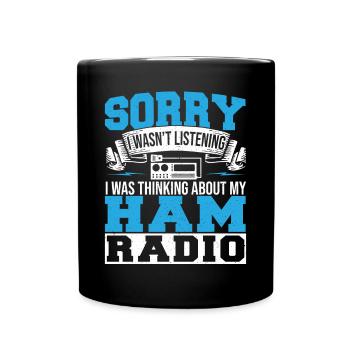 Thinking About My Ham Radio Network Radio Operator - Full Colour Mug - black - Front