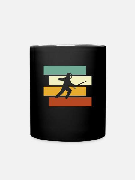 Fechten Retro - Tasse einfarbig - Schwarz
