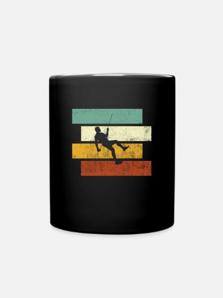 Klettern Retro - Tasse einfarbig - Schwarz