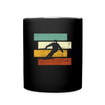 Ski Retro - Tasse einfarbig - Schwarz - Vorne