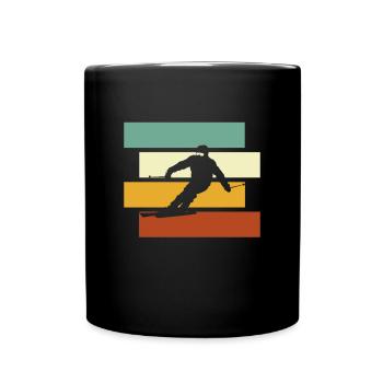 Ski Retro - Tasse einfarbig - Schwarz - Vorne