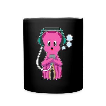 Octopus Headphones Musique - Mug uni - noir - Devant