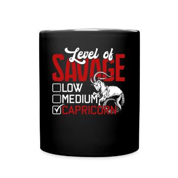 Capricorn Level Of Savage Capricorn - Full Colour Mug - black - Front