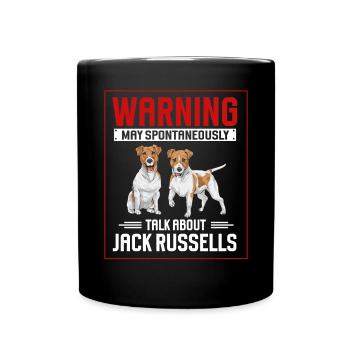 Jack Russell Terrier - Tasse einfarbig - Schwarz - Vorne