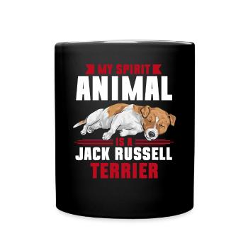 Jack Russell Terrier - Tasse einfarbig - Schwarz - Vorne