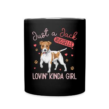 Jack Russell Terrier - Tasse einfarbig - Schwarz - Vorne
