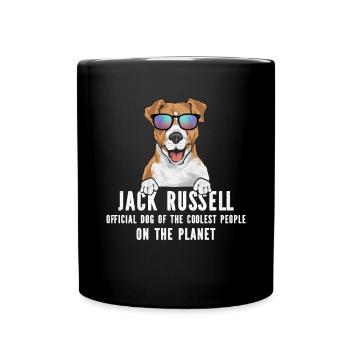Jack Russell Terrier - Tasse einfarbig - Schwarz - Vorne