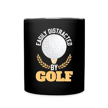 Easily Distracted By Golf - Full Colour Mug - black - Front