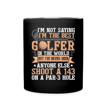 Funny Golf Player Golfing - Full Colour Mug - black - Front
