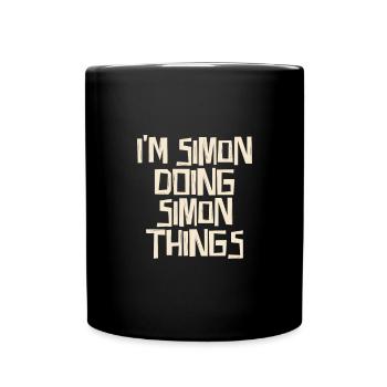 I'm Simon doing Simon things - Tasse einfarbig - Schwarz - Vorne