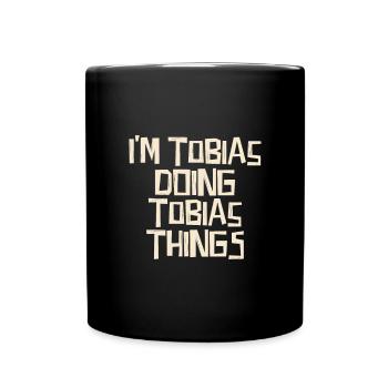 Je suis Tobias en train de faire des choses Tobias - Mug uni - noir - Devant