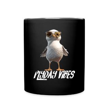 Möwe Flyday Vibes Cool Süß Sommer Urlaub - Tasse einfarbig - Schwarz - Vorne