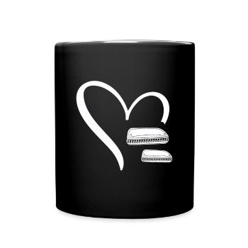 Two Harmonicas In a Heart Harmonicas Harmonicist I - Tasse einfarbig - Schwarz - Vorne