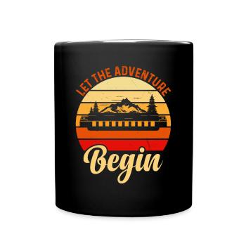 Let The Adventure Begin Harmonica Musician Harmoni - Tasse einfarbig - Schwarz - Vorne
