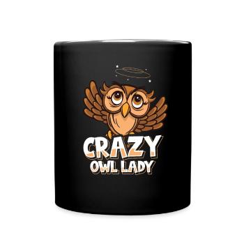 Owl Lady Nocturnal Ornithologist Bird Lover Birds - Tasse einfarbig - Schwarz - Vorne