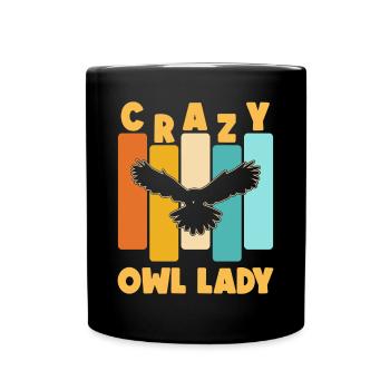 Owl Lady Retro Ornithologist Enthusiast Bird Lover - Tasse einfarbig - Schwarz - Vorne