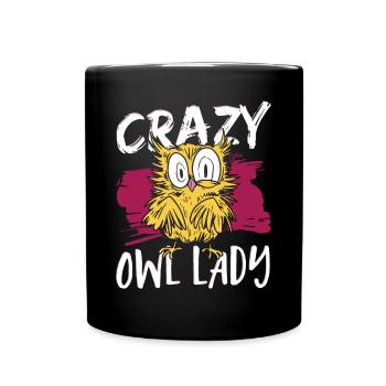 Owlets Nocturnal Bird Lover Owl Lady Birds Of Prey - Full Colour Mug - black - Front
