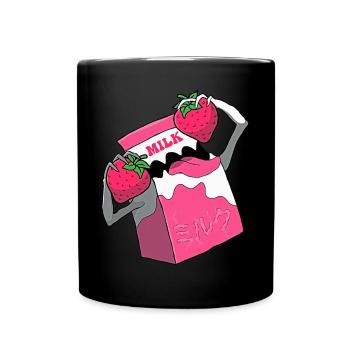 Bizarro Fiction Aesthetics Weirdcore Kawaii - Full Colour Mug - black - Front