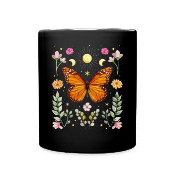 Cottagecore Aesthetic Butterfly Witchy Celesti - Full Colour Mug - black - Front