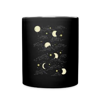 Whimsigoth Celestial Moon Star Pattern - Full Colour Mug - black - Front