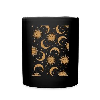 Whimsigoth Witchy Celestial Sun Moon Star Must - Full Colour Mug - black - Front