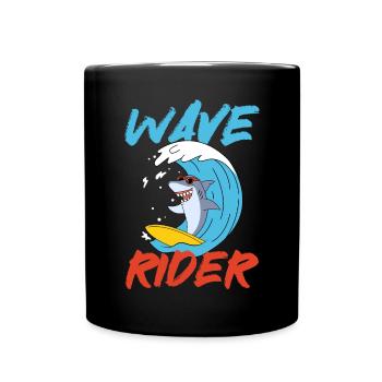 Surfers Shark Surfers Beach Summer Holiday Surfing - Full Colour Mug - black - Front
