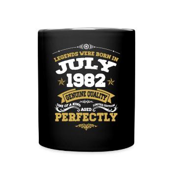 Vintage Aged To Perfection Juli 1982 - Tasse einfarbig - Schwarz - Vorne
