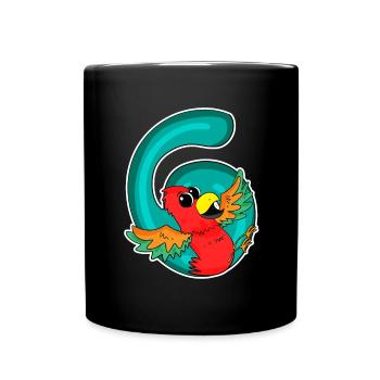 6 Birthday 6 years old with animal motif - six - Full Colour Mug - black - Front
