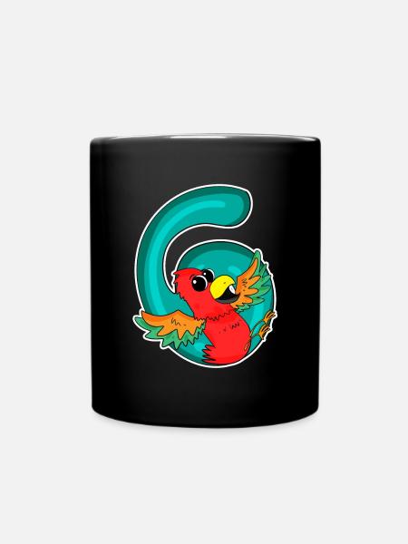 6 Geburtstag 6 Jahre alt mit Tier Motiv - sechs - Tasse einfarbig - Schwarz