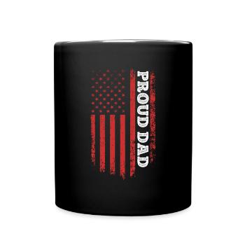 Proud Dad - Fathers Day USA Flag Happy Fathers Day - Full Colour Mug - black - Front