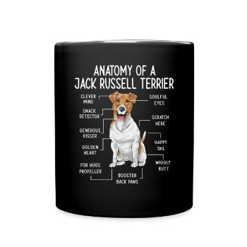 Jack Russell Terrier - Tasse einfarbig - Schwarz - Vorne