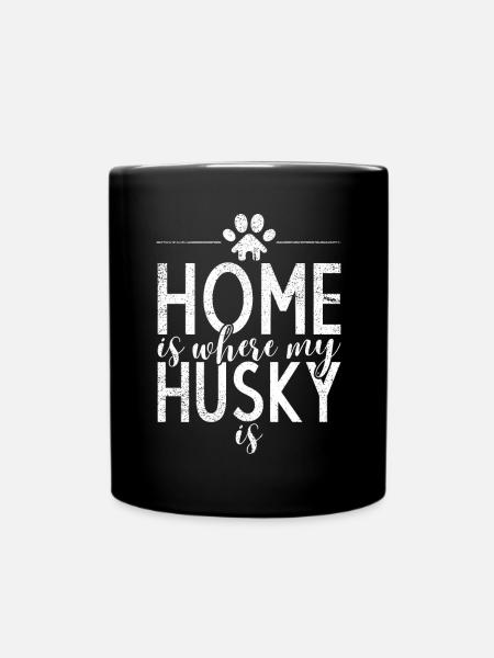 Husky-Hunde-Geschenke - Tasse einfarbig - Schwarz
