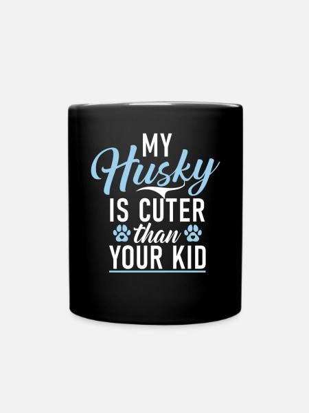 Husky-Hunde-Geschenke - Tasse einfarbig - Schwarz