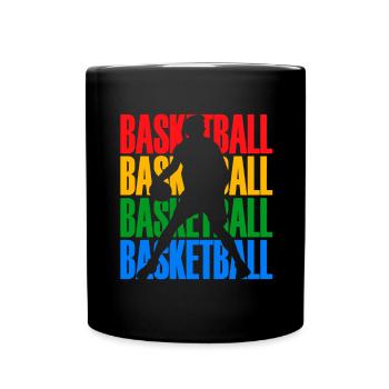 Dunking Basketball Player Sports Basket Lay Graphics - Mug uni - noir - Devant
