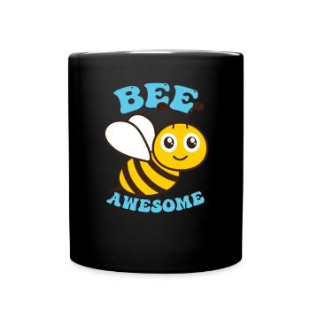 Biene Genial - Tasse einfarbig - Schwarz - Vorne