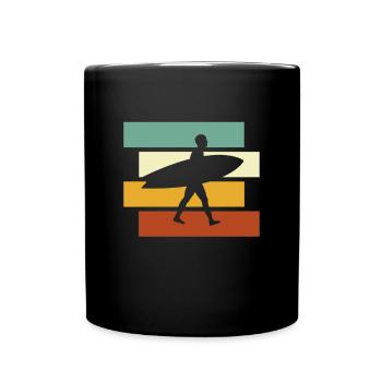 Surfing Retro - Full Colour Mug - black - Front