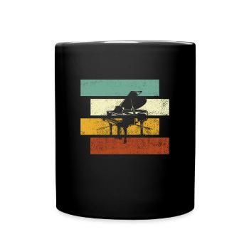 Klavier Retro - Tasse einfarbig - Schwarz - Vorne