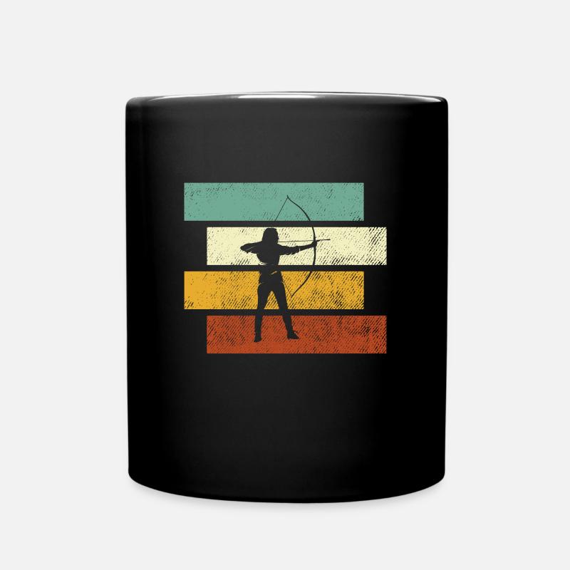 Bogenschießen Retro - Tasse einfarbig - Schwarz