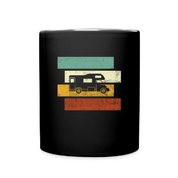 Camping-car rétro - Mug uni - noir - Devant