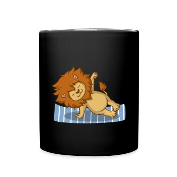 Yoga Löwe - Tasse einfarbig - Schwarz - Vorne
