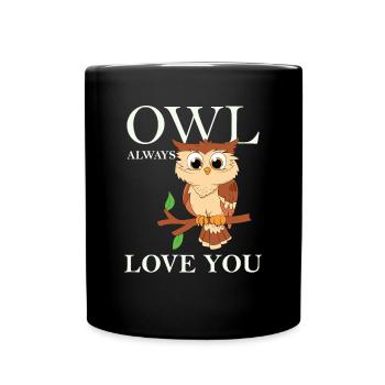 Hibou t’aime toujours Ornithologue Amoureux des oiseaux Noctu - Mug uni - noir - Devant