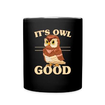 C’est hibou bon hibou jeu de mots Oiseau nocturne Oiseau Amoureux des oiseaux - Mug uni - noir - Devant