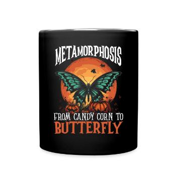 Schmetterling Halloween Süßes oder Saures Insektenliebhaber - Tasse einfarbig - Schwarz - Vorne