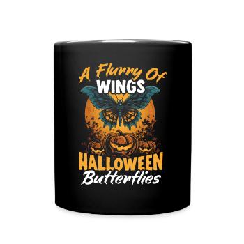 Butterfly Halloween Trick Or Treat Insect Lover - Full Colour Mug - black - Front