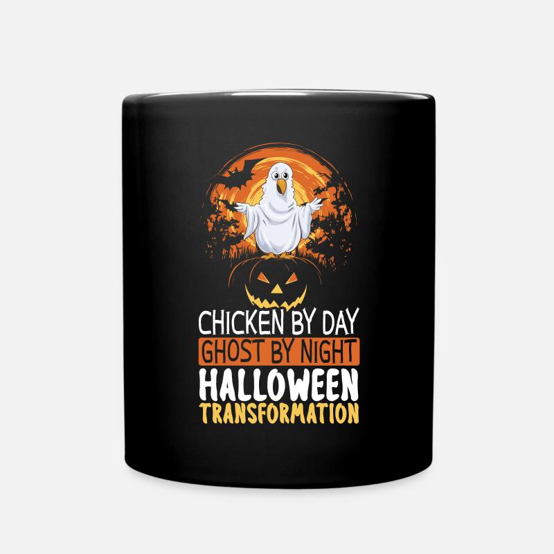 Hühnchen Halloween Süßes oder Saures Hühnerbauer - Tasse einfarbig - Schwarz